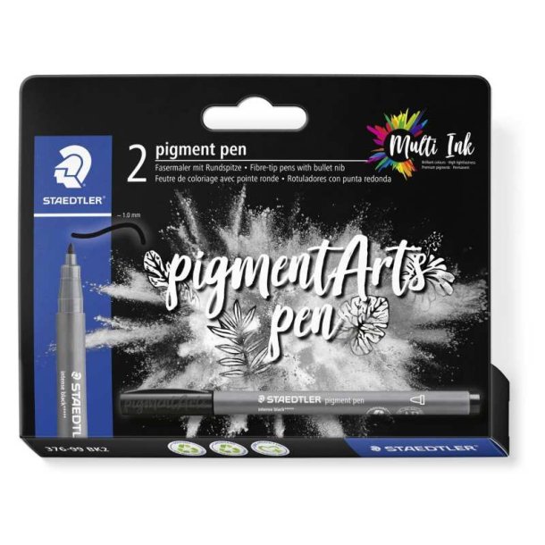 Staedtler fiber pens - Pigment arts st - intens sort - 2 stk.